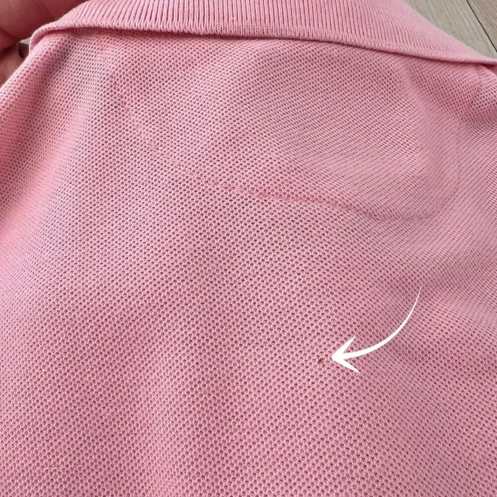 Vintage 90s Chaps Ralph Lauren 100% Cotton USA Made Pink Polo Shirt Size Medium - Picture 9 of 15